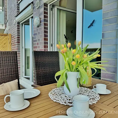 Apartment De Tuunkrueper Mit Deichblick Nordseeluft Von Der Terrasse Aus