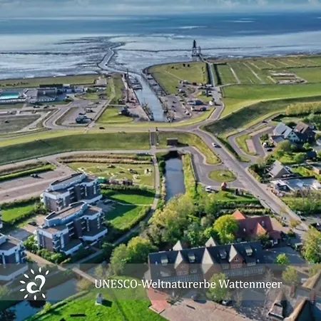 Appartamento De Tuunkrueper Mit Deichblick Nordseeluft Von Der Terrasse Aus